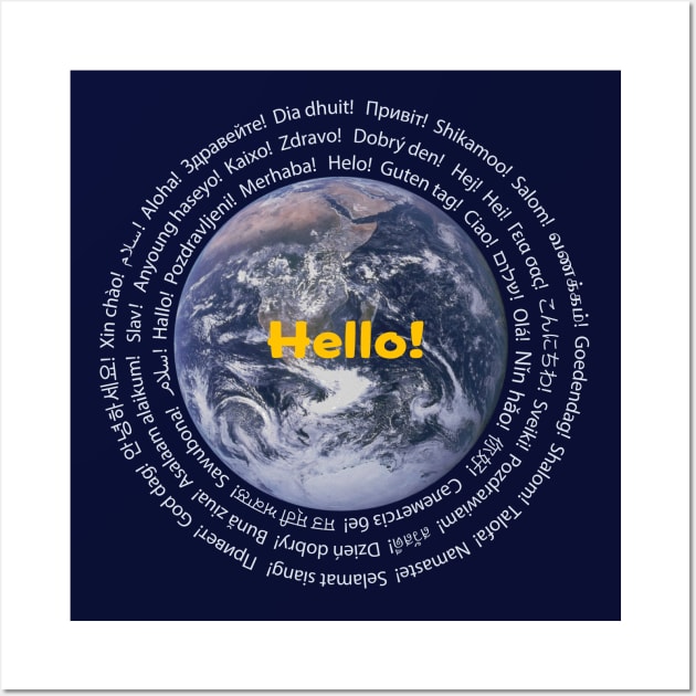 Hello Word in Different Languages ESL Teachers Students Wall Art by Pine Hill Goods